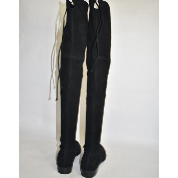 $950 STUART WEITZMAN Lowland Over the Knee Boot BLACK SUEDE 7  (SE40) - Picture 7 of 10